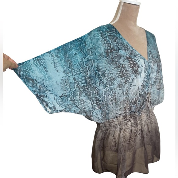 EUC Monograph Snakeskin Print Semi-Sheer Swimsuit Coverup - Picture 2 of 11